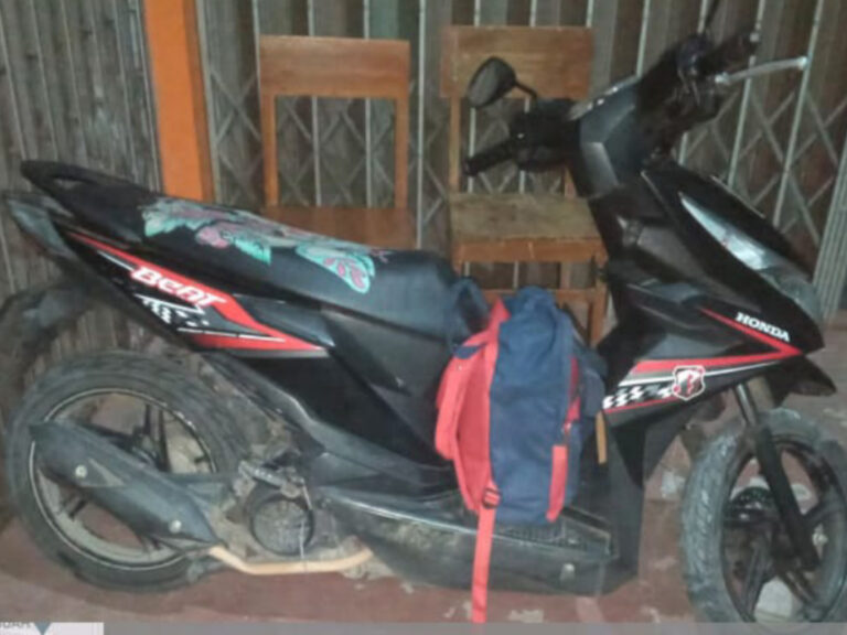 Sepeda Motor Korban Saat Ditemukan