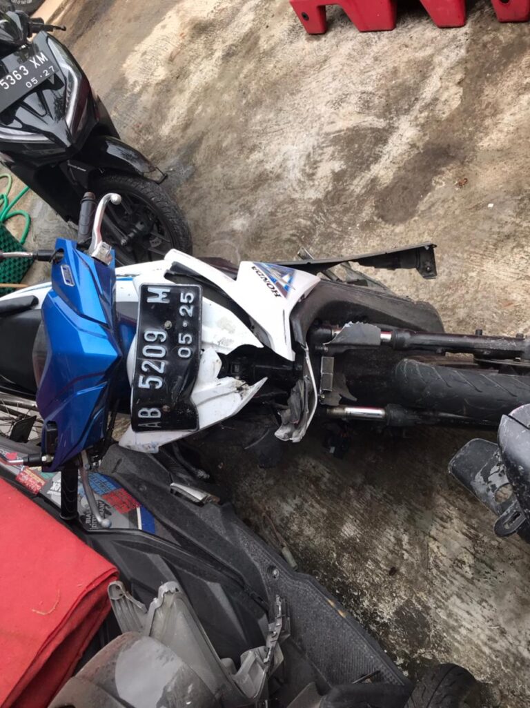 Kondisi Sepeda Motor Usai Terlibat Laka Lantas