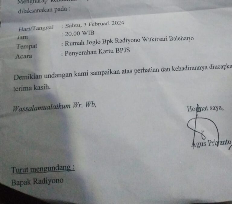 Undangan Penyerahan Kartu BPJS Berkedok Kampanye