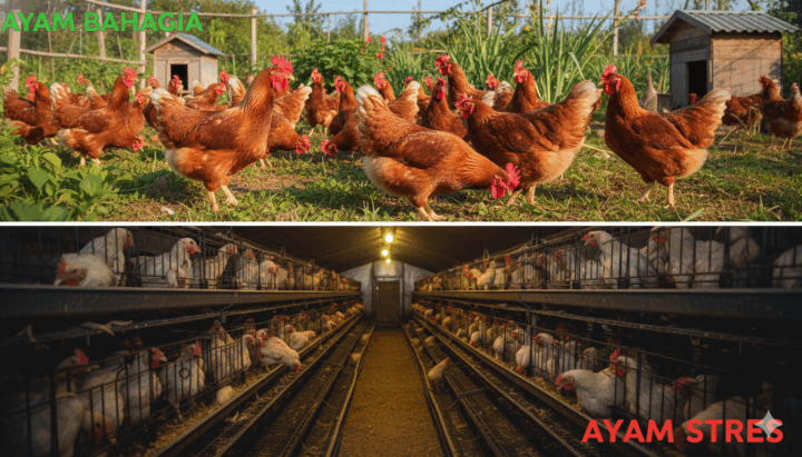 Ayam Yang Diumbar Lebih Bahagia Dibandingnya Yang Dibaterai