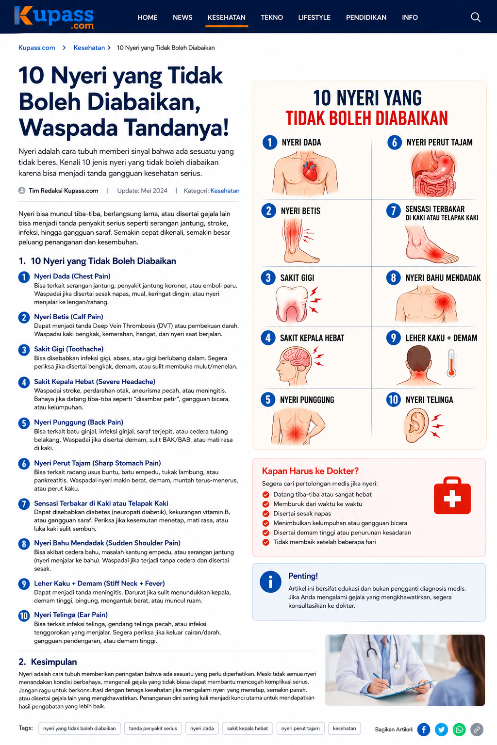 Infographics 10 Nyeri Tubuh