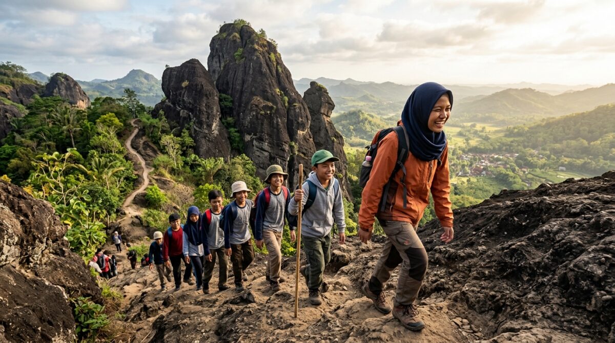 Fun Tahfidz Camp anak yatim dan dhuafa di Gunung Api Purba Nglanggeran Gunungkidul
