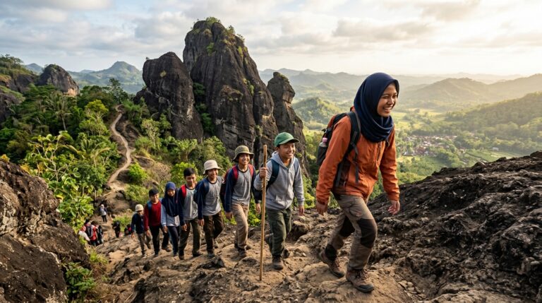 Fun Tahfidz Camp anak yatim dan dhuafa di Gunung Api Purba Nglanggeran Gunungkidul