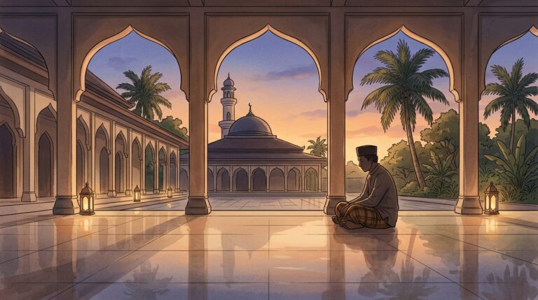 Ilustrasi hadits nabi tentang keutamaan menahan amarah dalam Islam